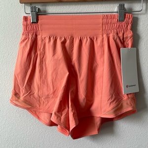 NWT Lululemon Hotty Hot Short *High-Rise Long 4" Coral Kiss Size 4
